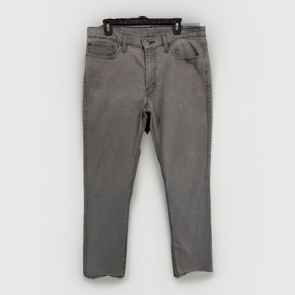 Levis 511 Mens Slim Fit Stretch Grey Denim Jeans Pants 36x30 WaterLess Clean